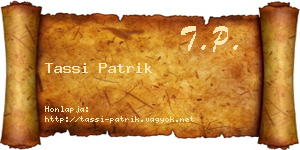 Tassi Patrik névjegykártya